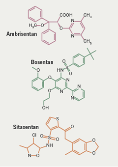 Figure 4: Ambrisentan is structurally different from bosentan and sitaxentan