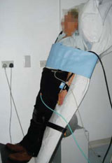 Figure 2. Patient undergoing a tilt-test at 60°