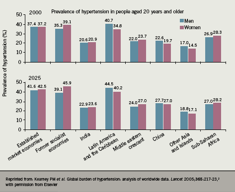 Figure 1. Prevalence of hypertension worldwide