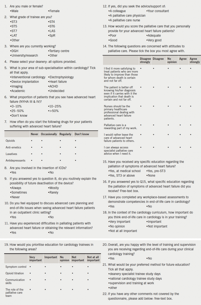 Appendix 1. Survey questions