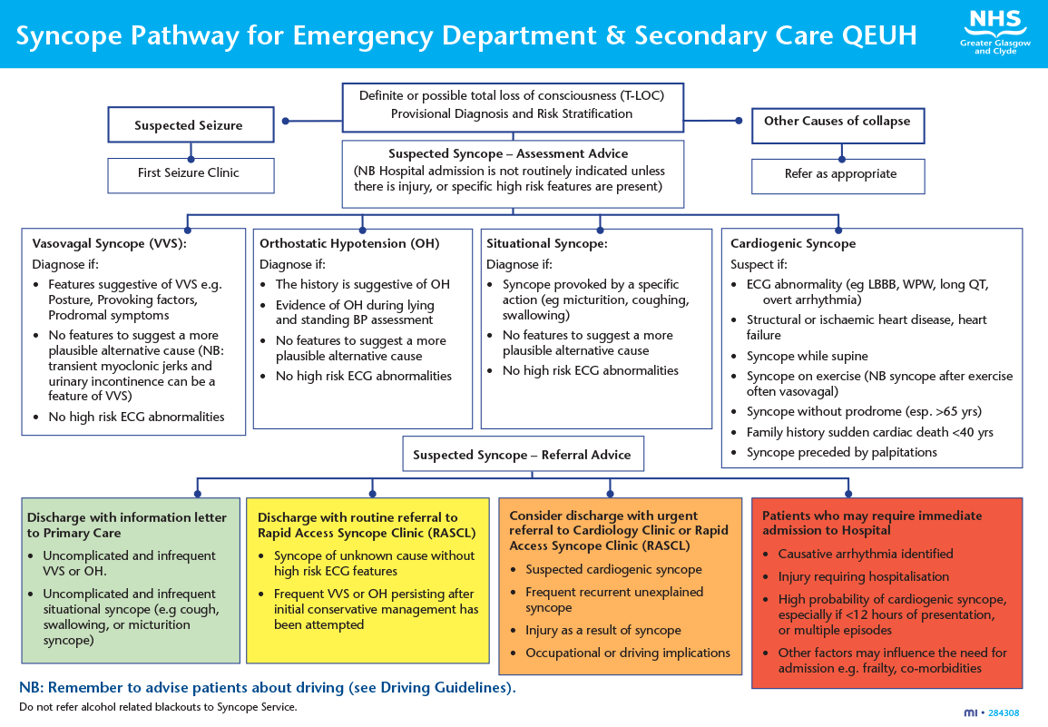 McLintock - Figure 1. The Queen Elizabeth University Hospital risk-stratification pathway for syncope