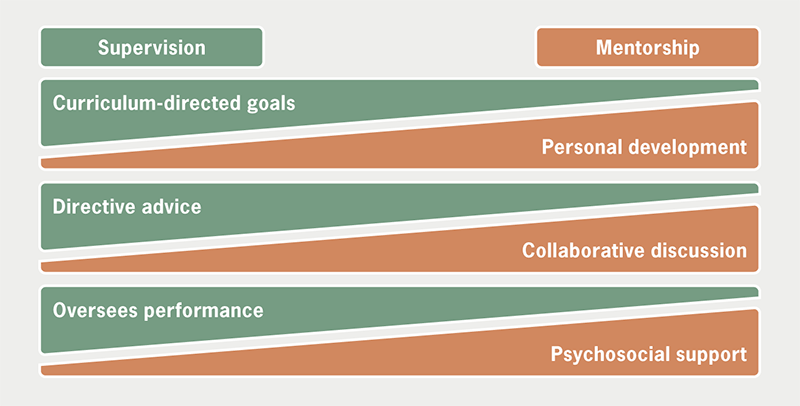 Bhatti - Figure 1. Differences in scope between supervision and mentorship