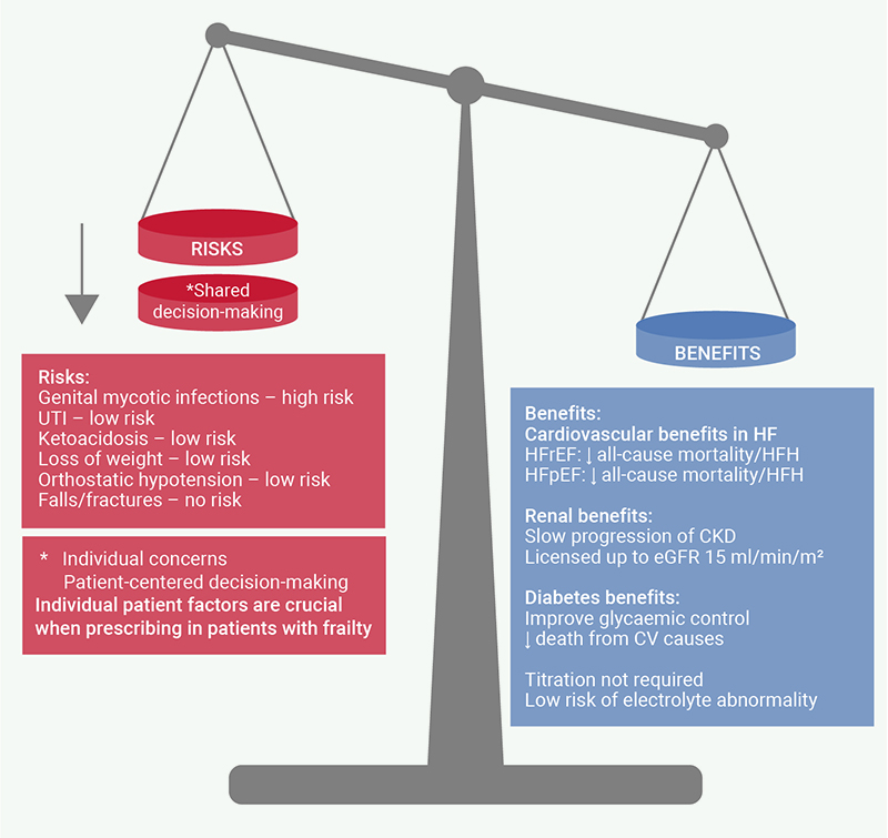 Simpson - Figure 1. Risk versus benefit analysis of SGLT2i in people with frailty